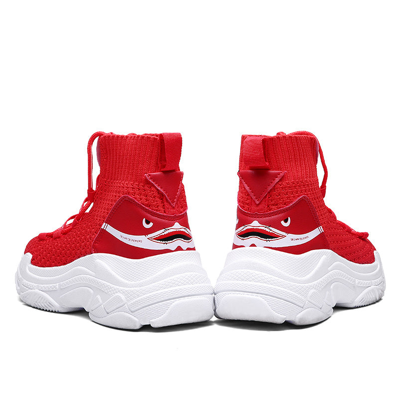 Men's Red Height-Increasing Elevator Sneakers
