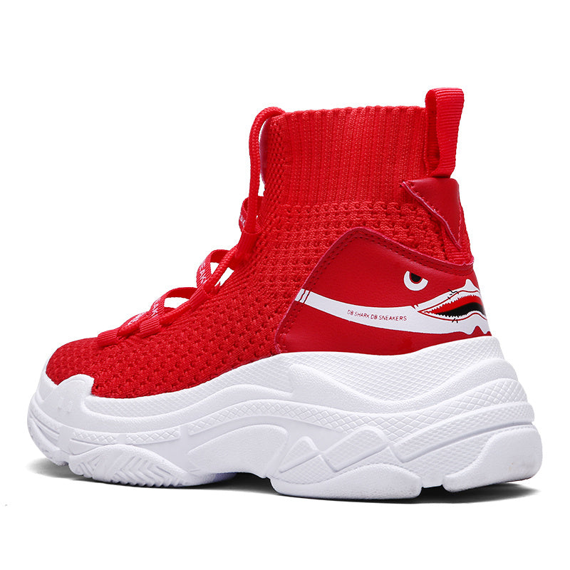 Men's Red Height-Increasing Elevator Sneakers