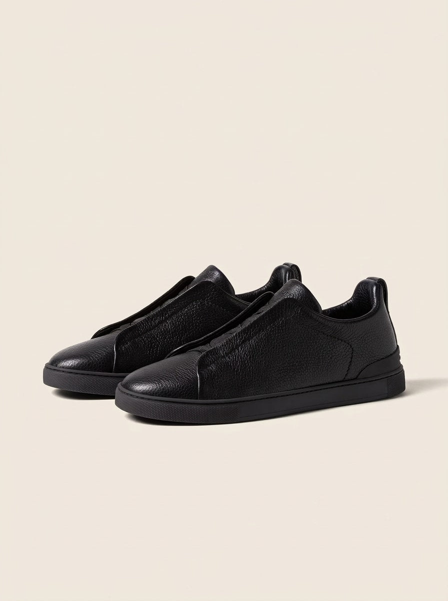 Black Deerskin T.S. Sneakers