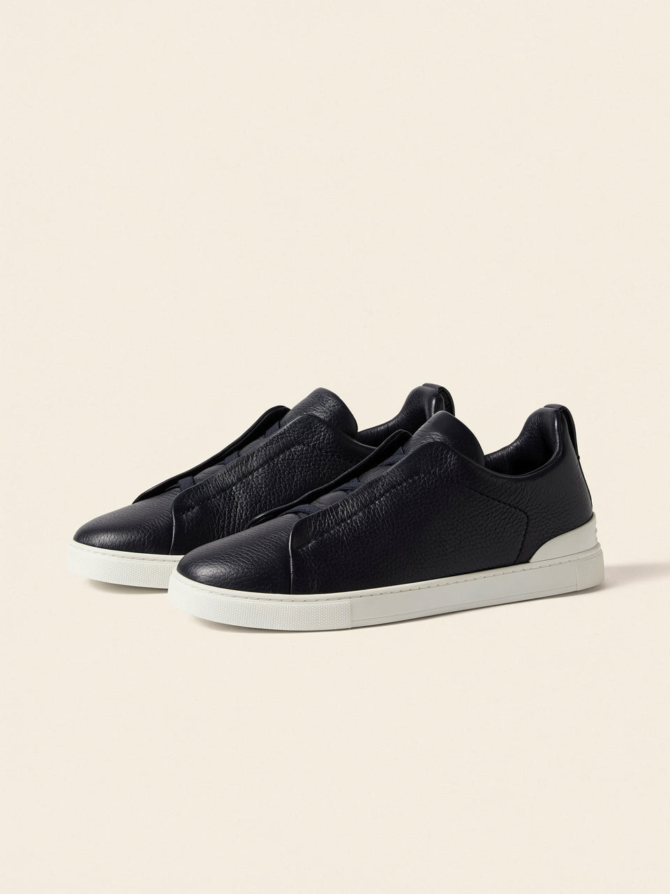 Navy Blue Deerskin T.S. Sneakers