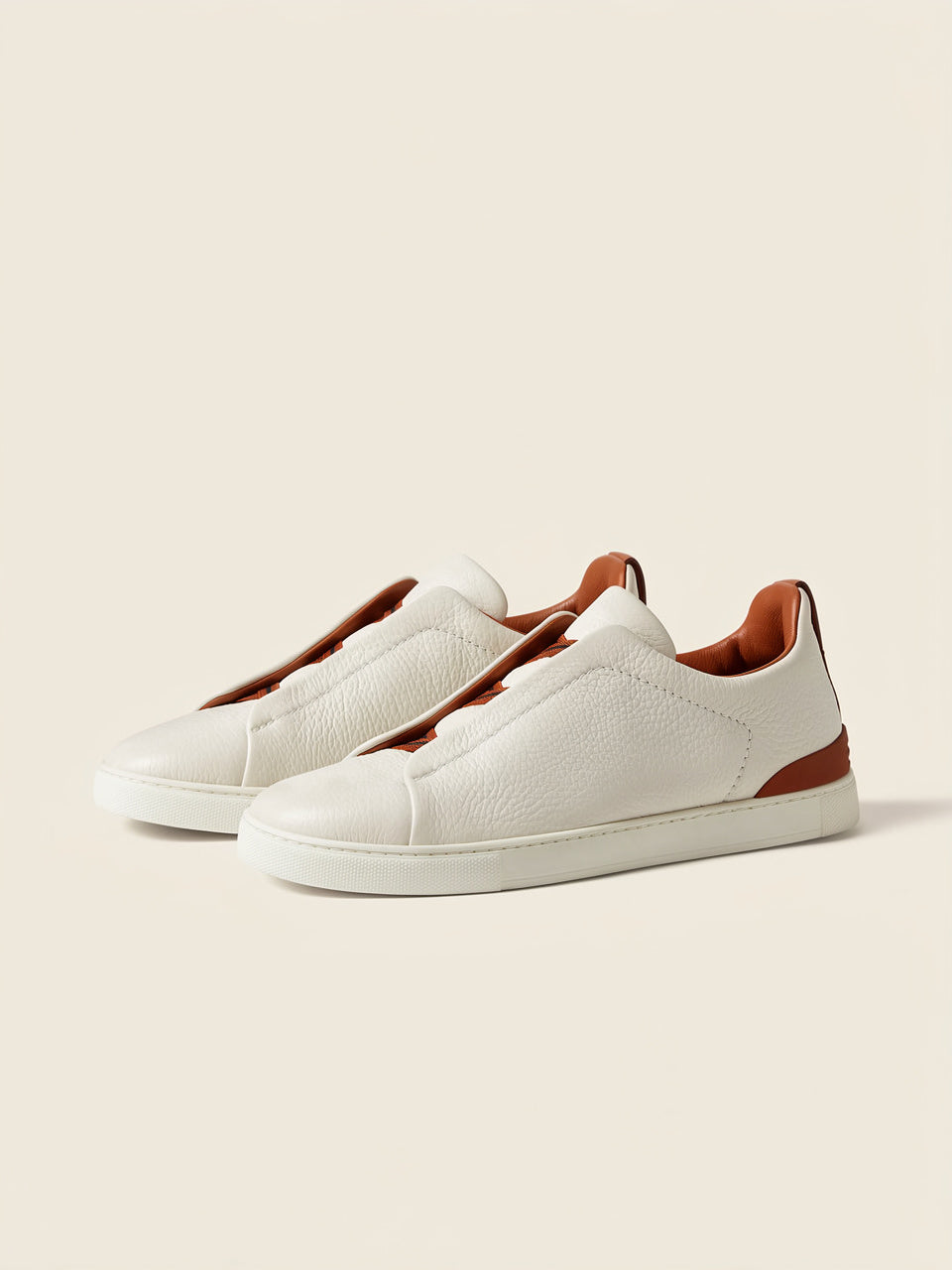 Off White Deerskin T.S. Sneakers