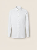 Optical White Structured Micro-striped T.C. Cotton Shirt
