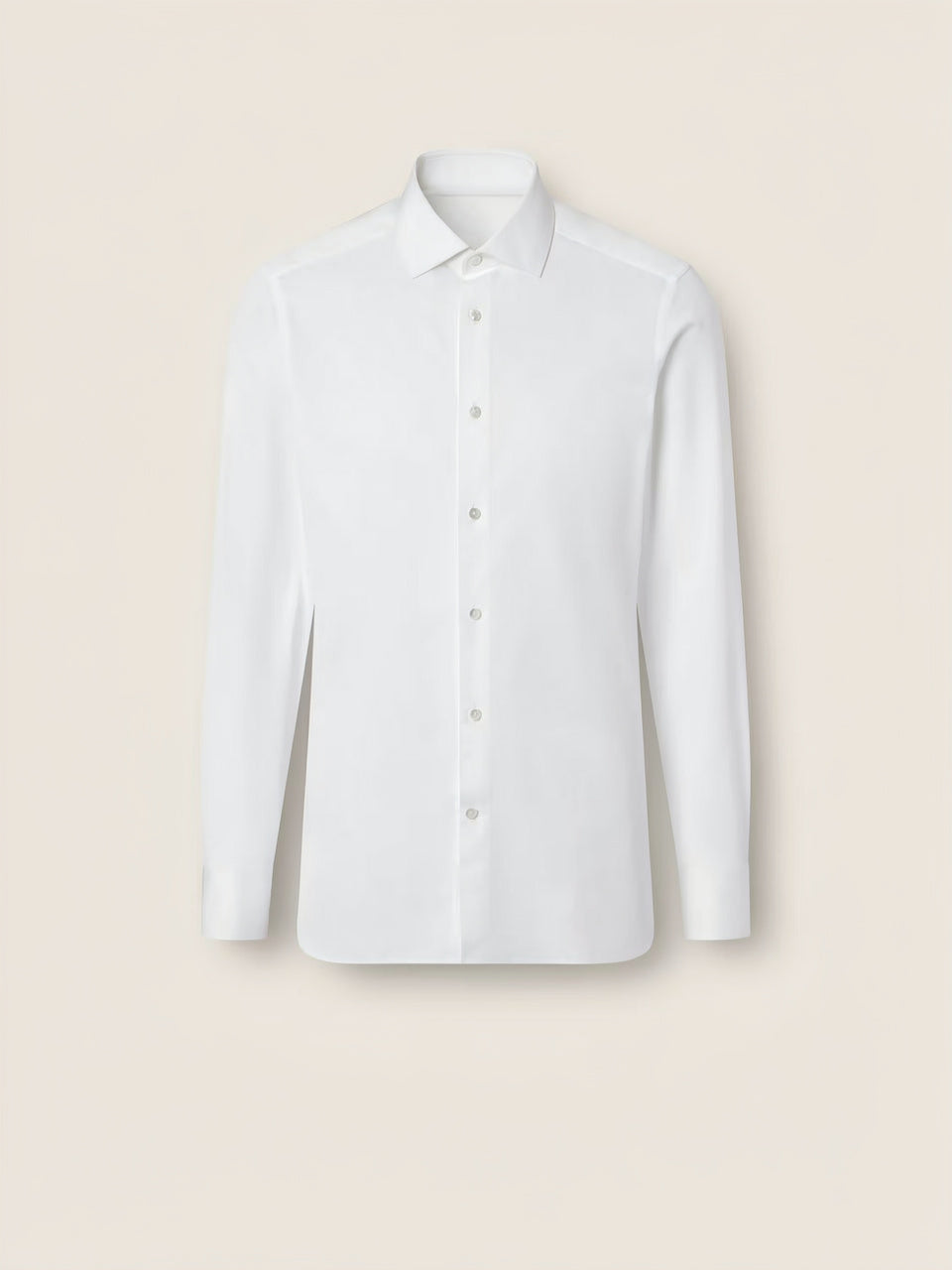 Optical White Structured Micro-striped T.C. Cotton Shirt