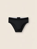 Black Stretch Cotton Midi Brief