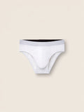White Stretch Cotton Midi Brief