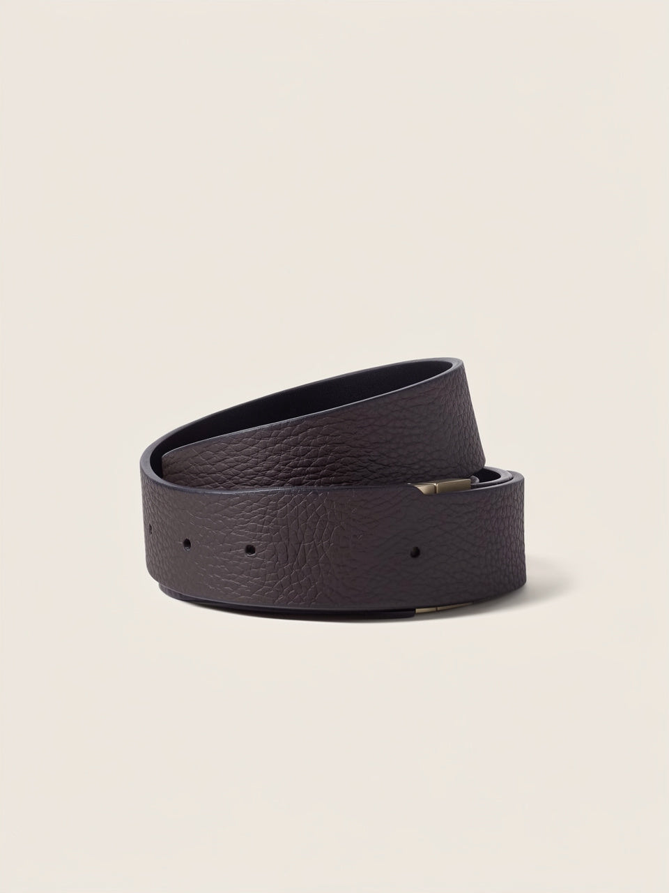 Dark Brown and Black Reversible Leather Belt