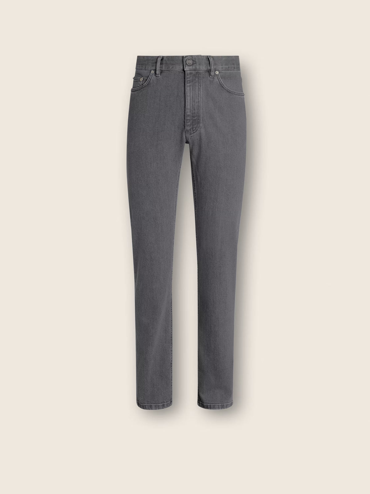 Grey Stone-washed Stretch Cotton R. Jeans