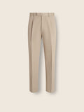Light Taupe Cotton and Wool Pants