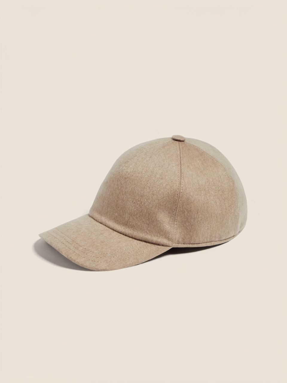 Beige O. Cashmere Baseball Cap