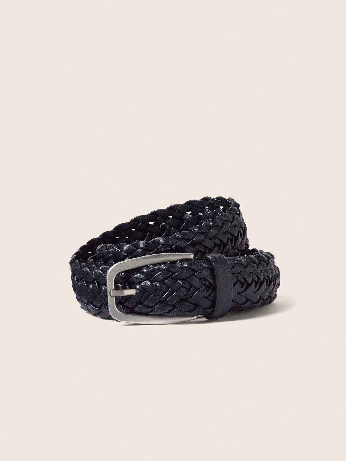 Dark Blue Leather Belt