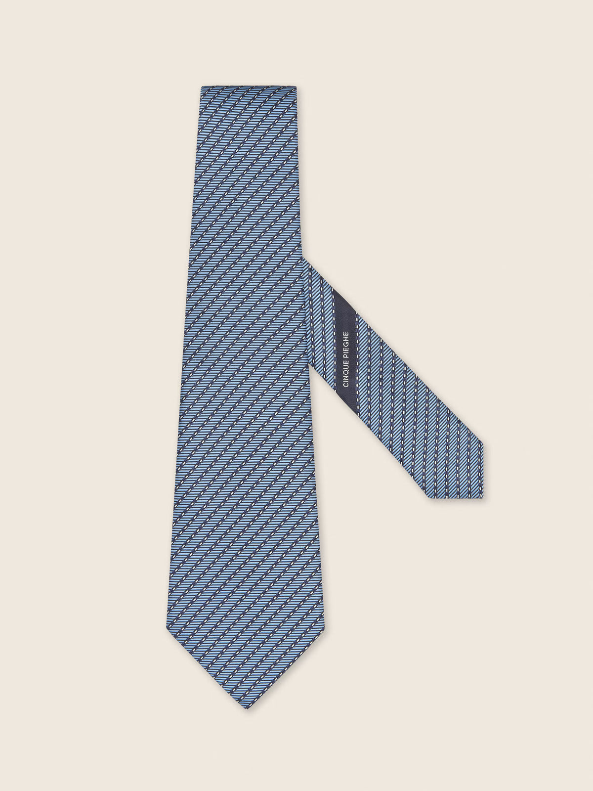 Light Blue CINQUE PIEGHE Silk Tie