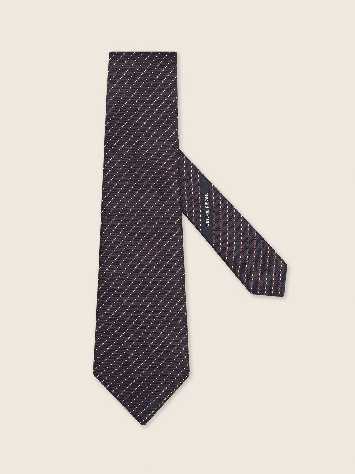 Dark Blue CINQUE PIEGHE Silk Tie