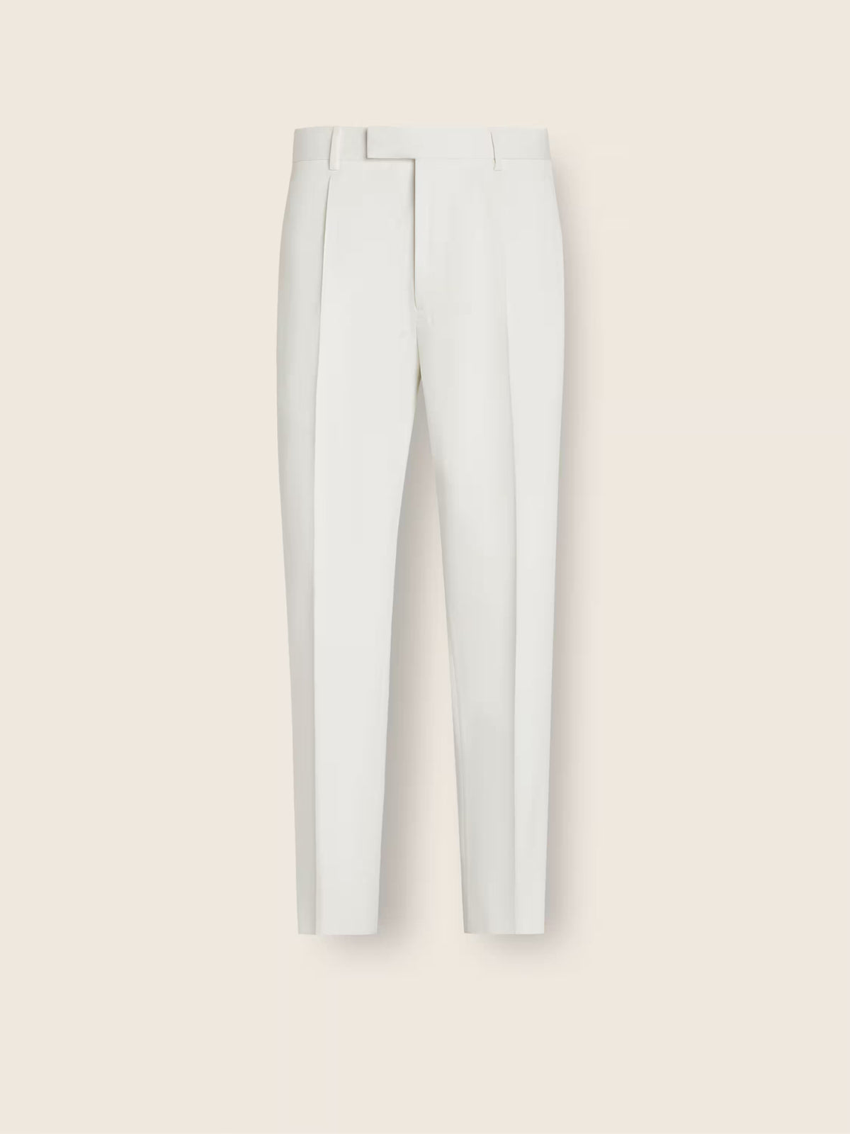 White Cotton and Wool Pants
