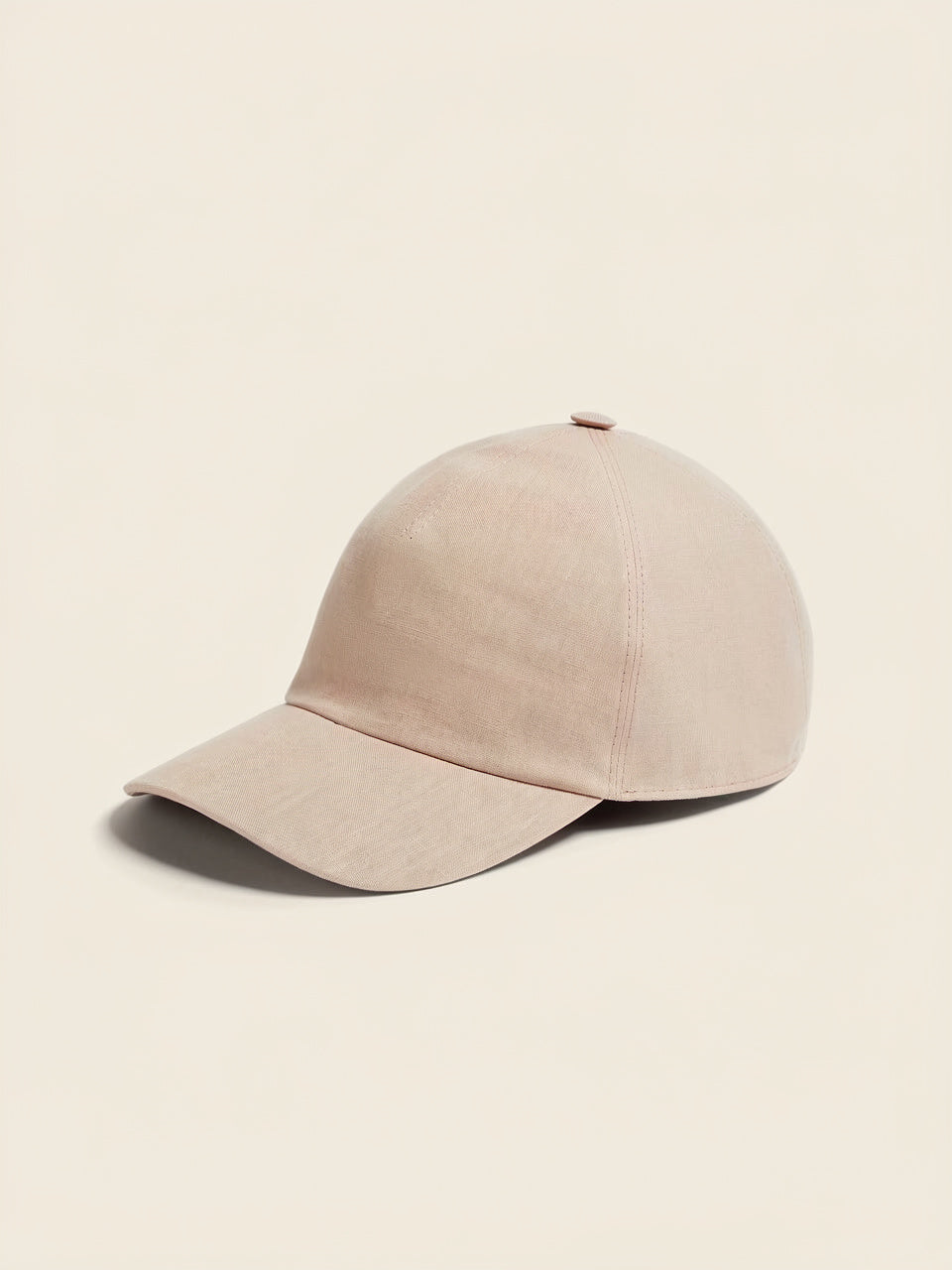 Beige O. Linen Baseball Cap