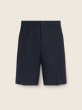 Navy Blue O. Linen Shorts
