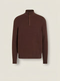 Brown V.A. Zip Mock Neck