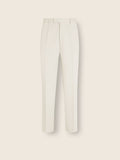 White Cotton and Wool Pants