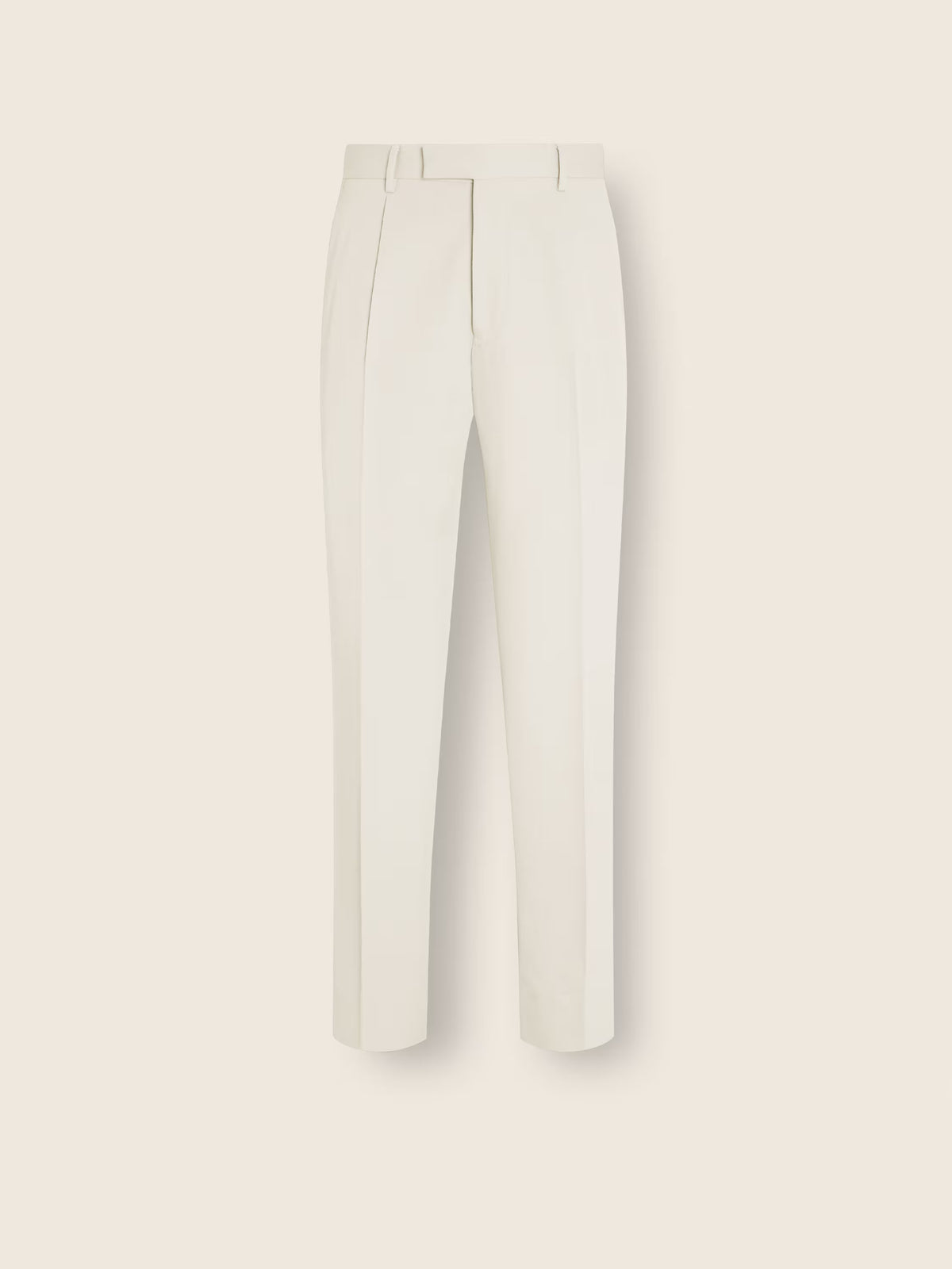 White Cotton and Wool Pants
