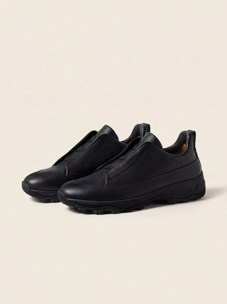 Black Leather T.S. Monte Sneakers