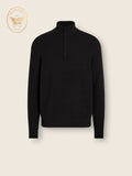 Black V.A. Zip Mock Neck Sweater