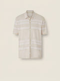 Ivory and White Cotton and Silk Shirt