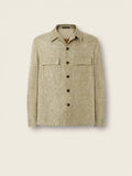 Crossover Linen Wool and Silk Blend Overshirt