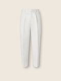 White Cotton and Linen Pants