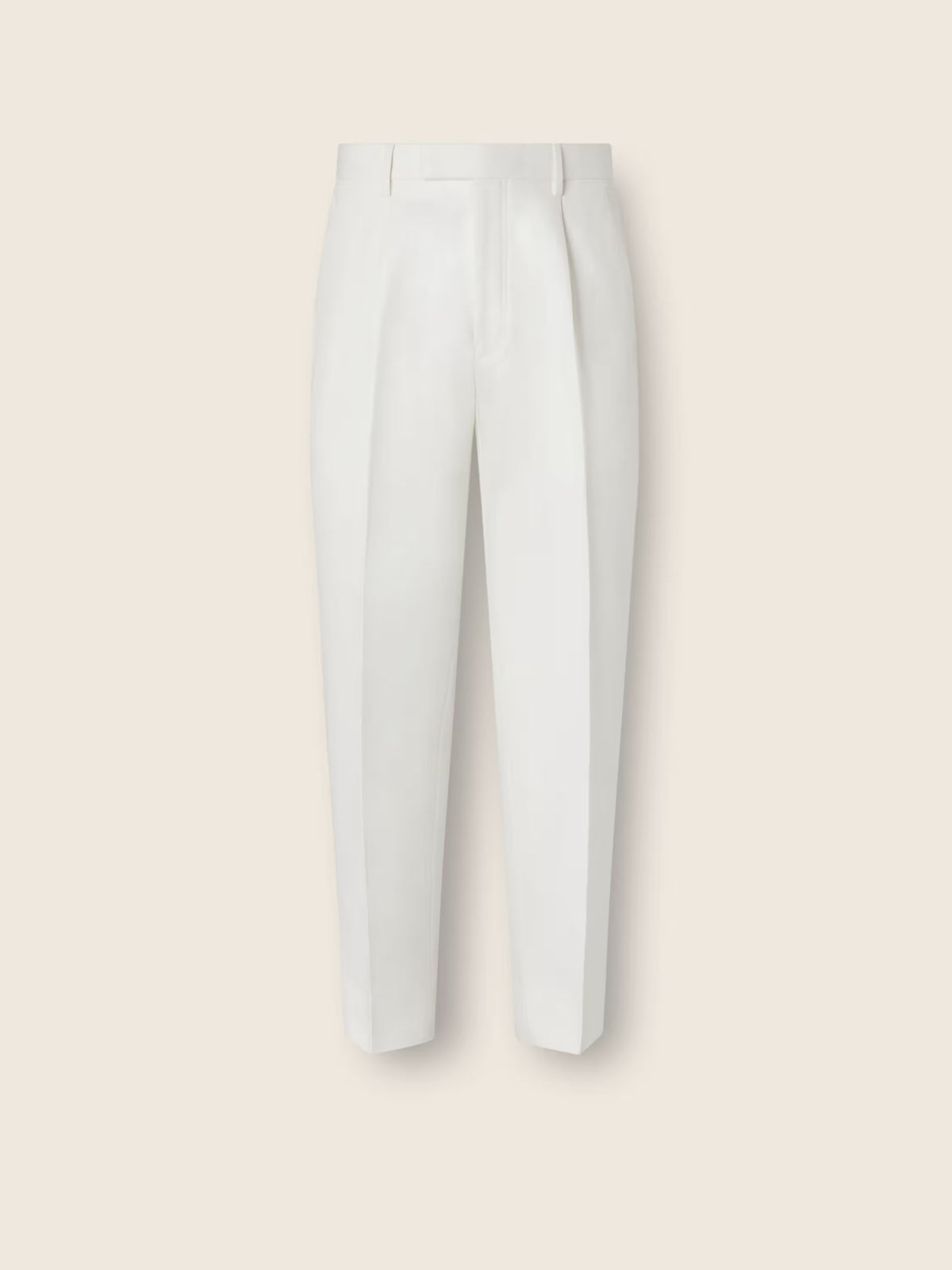 White Cotton and Linen Pants