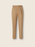 Beige Cotton and Wool Pants