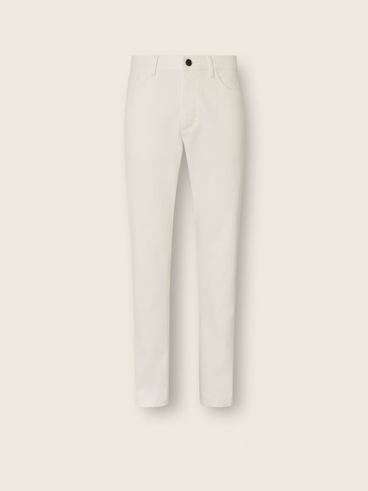 White Stone-washed Cotton R. Jeans