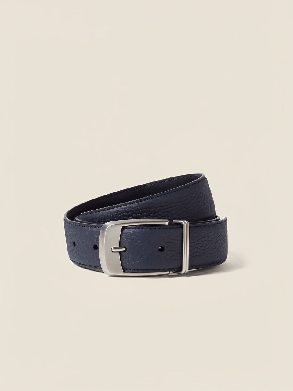 Dark Blue Leather Belt