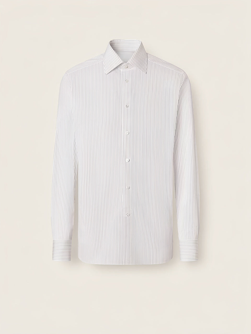 White and Black Micro-striped Cotton Shirt