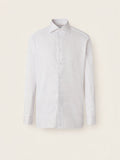 White and Dark Grey Checked Cotton Shirt
