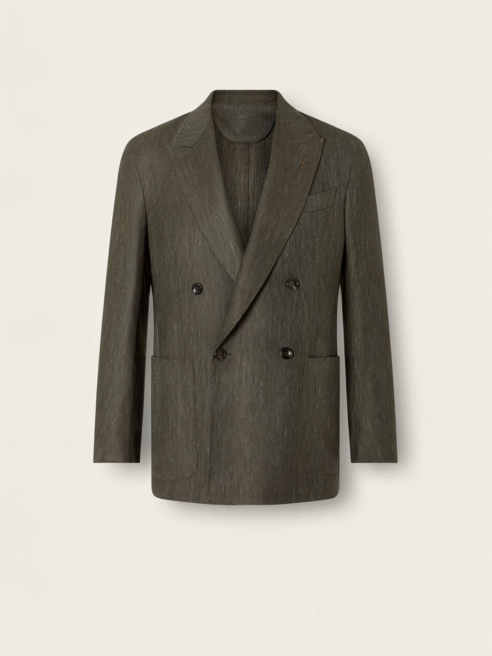 Dark Olive Green Cashmere Silk and Linen Jacket