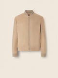 Light Taupe Suede Bomber