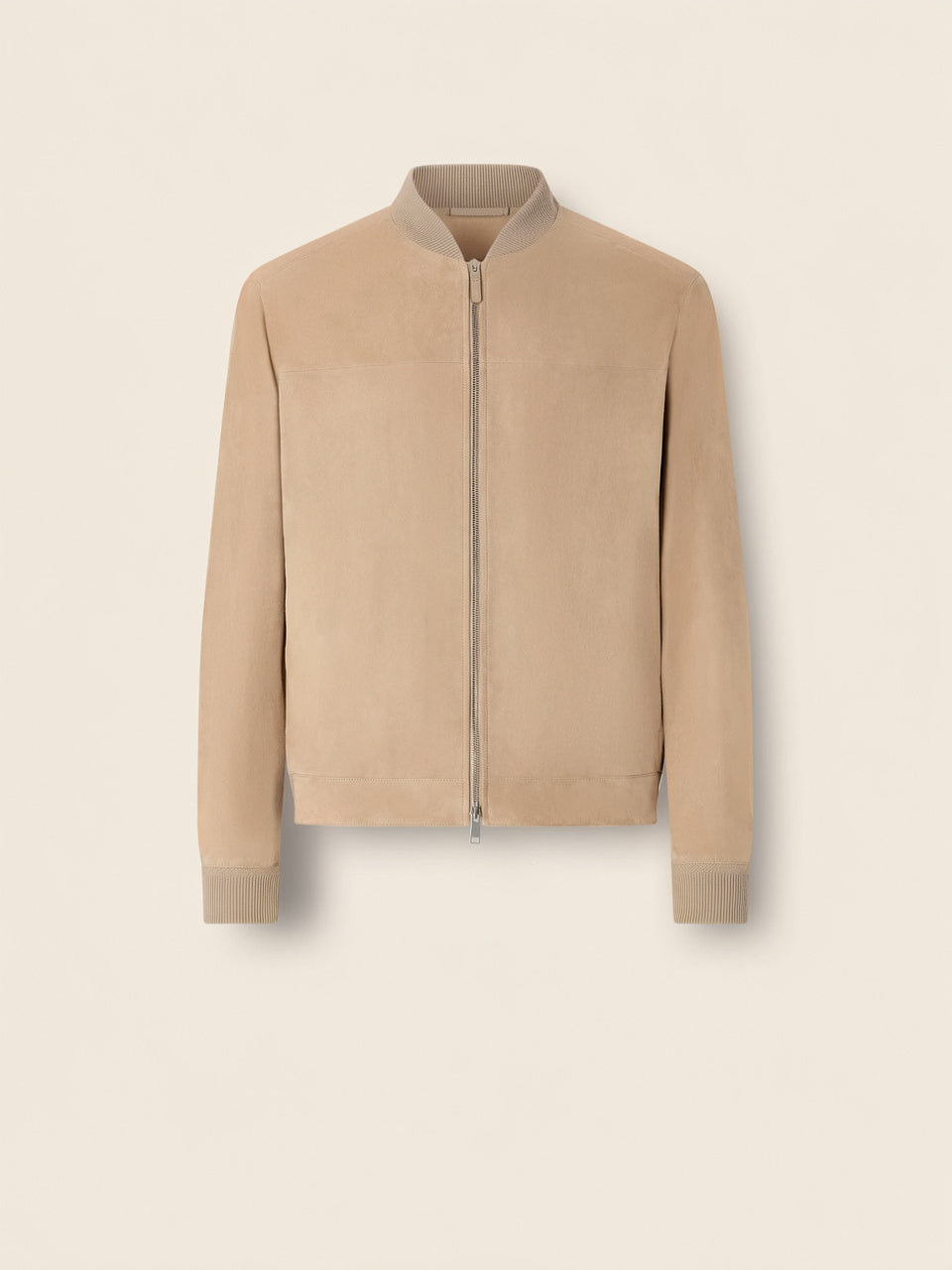 Light Taupe Suede Bomber