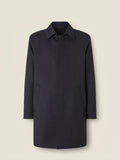 Black Mélange Wool and Cashmere Trench Coat