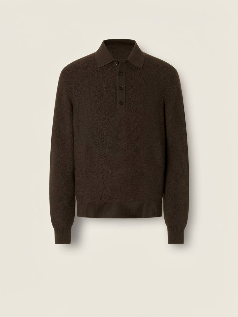 Dark Olive Green Mélange O. Cashmere Polo Shirt