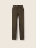 Dark Olive Green Cotton R. Pants
