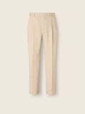 Cream White Cotton and Wool Pants