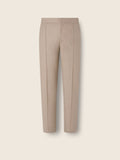 Light Taupe Mélange Wool Silk and Cashmere Pants