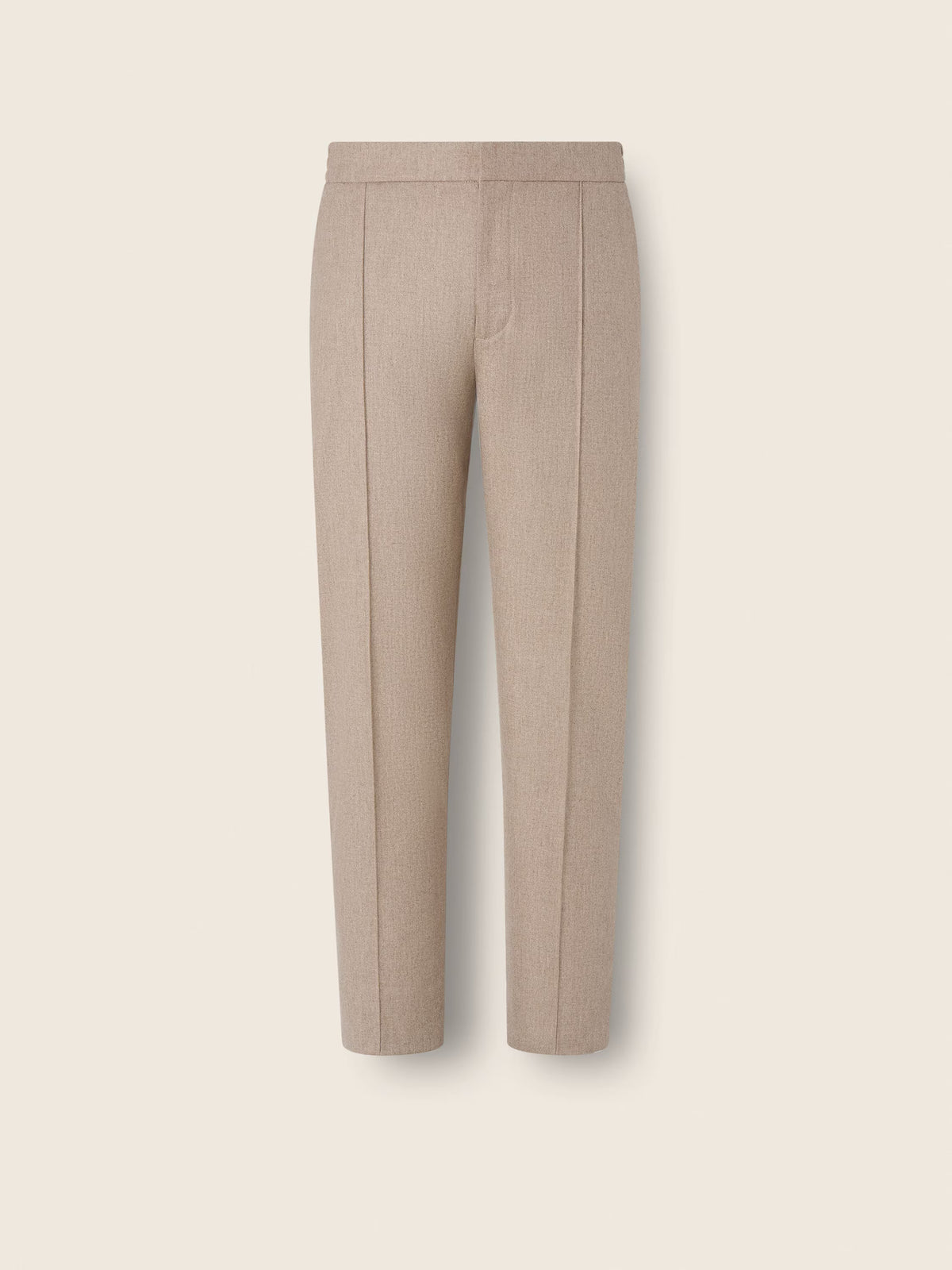 Light Taupe Mélange Wool Silk and Cashmere Pants
