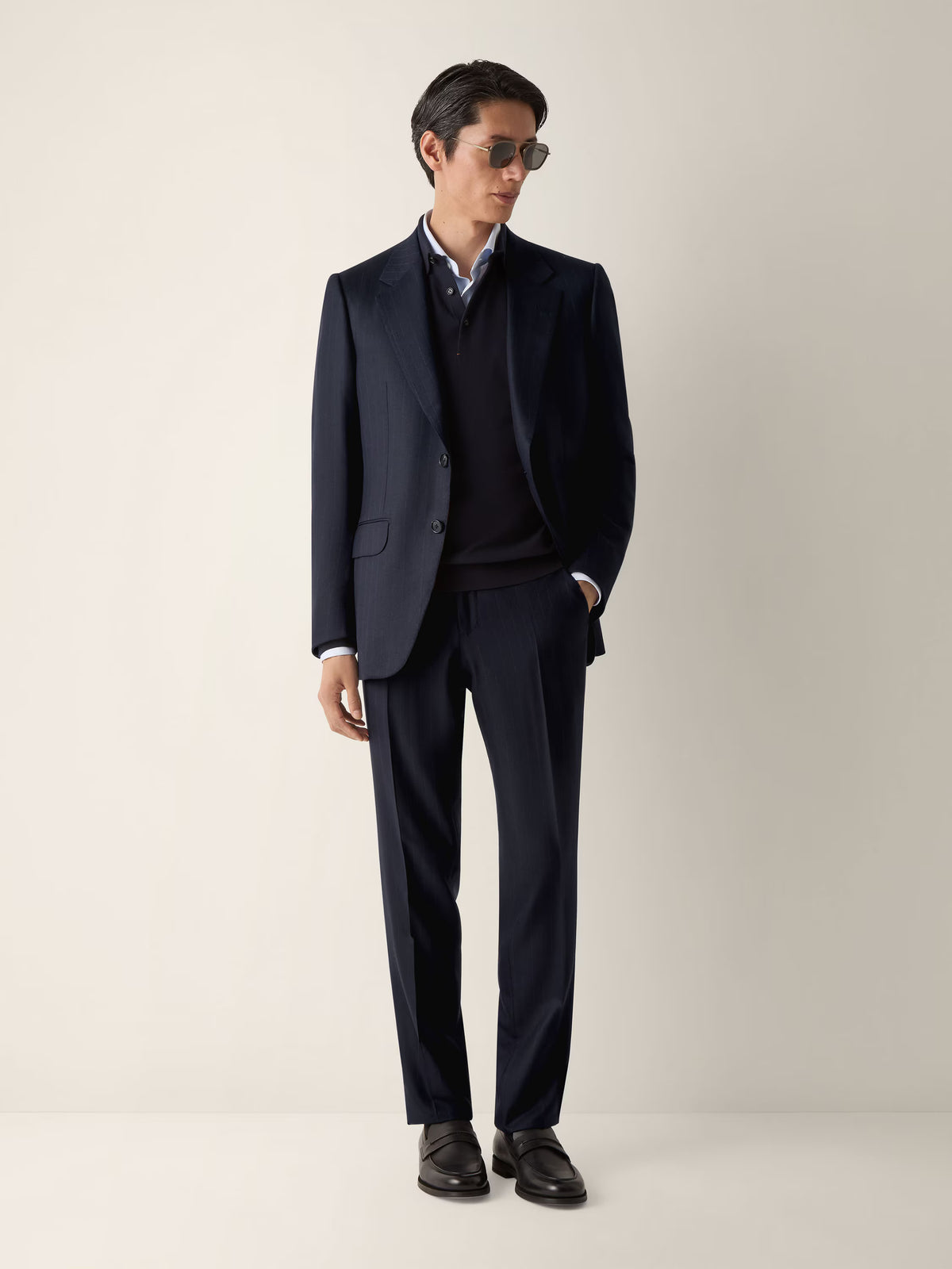 Navy Blue Wool Suit