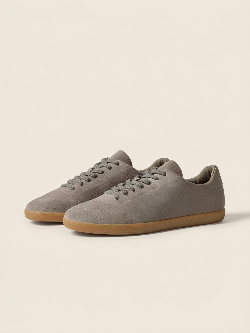 Grey Mélange Suede Sneakers
