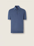 Light Blue Mélange T. 15-Micron Wool Polo Shirt