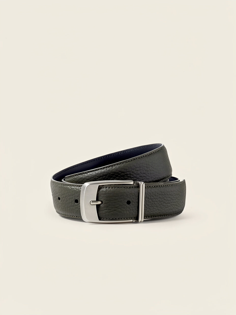 Dark Olive Green Leather Belt