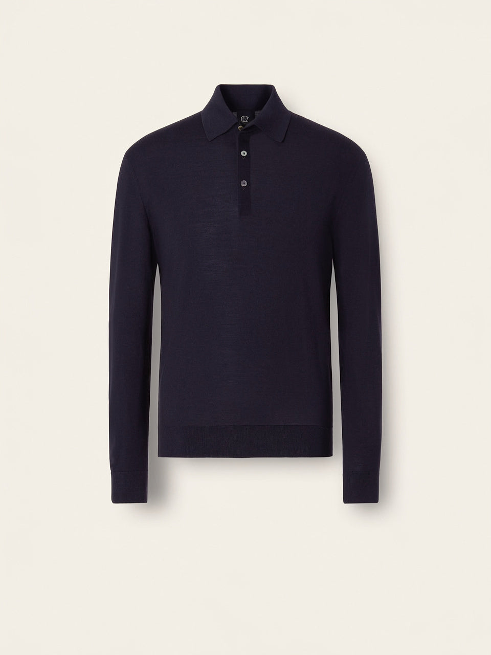 Navy Blue T. 15-Micron Wool Polo Shirt