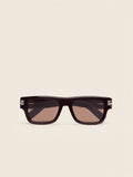 Transparent Brown and Milky Foliage Acetate Sunglasses