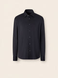 Navy Blue Cashmere and Silk Shirt