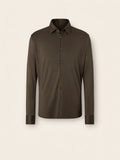 Dark Olive Green Cashmere and Silk Shirt